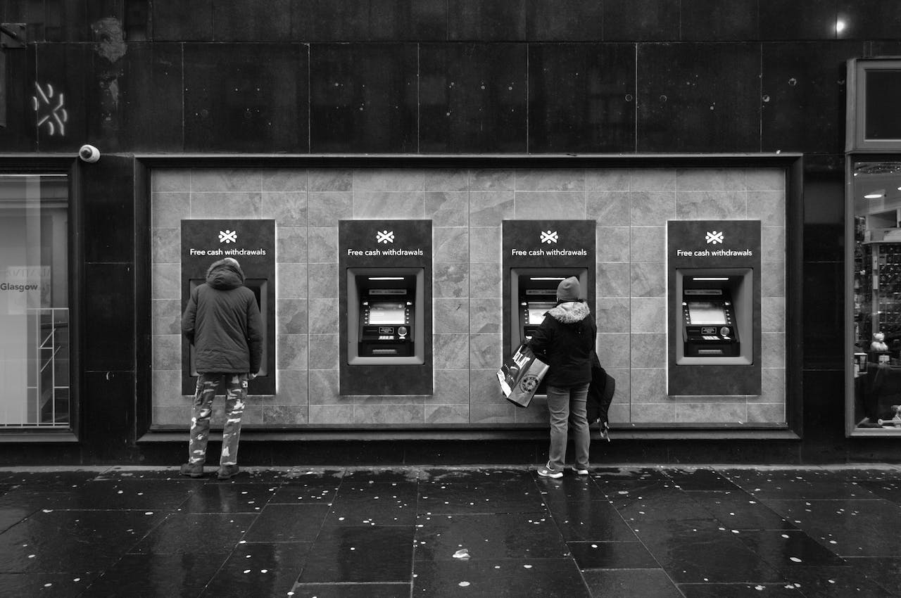 A bank ATM machine